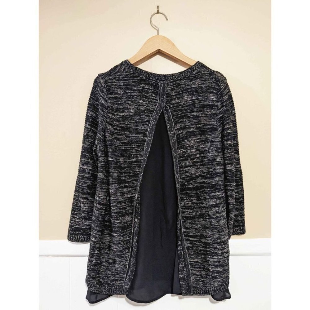 The Limited Black/Gray Peekaboo Layered Top Size Small